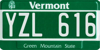 VT license plate YZL616