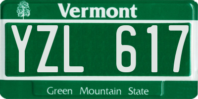 VT license plate YZL617