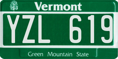 VT license plate YZL619
