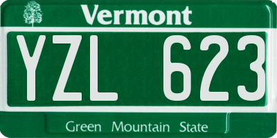 VT license plate YZL623