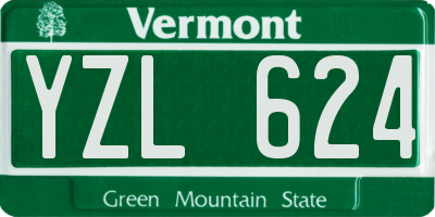VT license plate YZL624