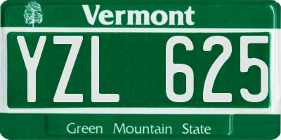 VT license plate YZL625