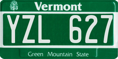 VT license plate YZL627