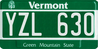 VT license plate YZL630