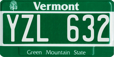 VT license plate YZL632
