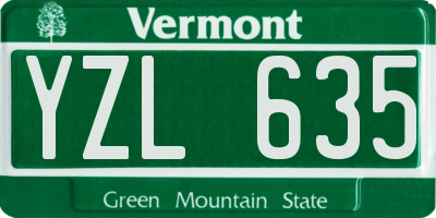 VT license plate YZL635
