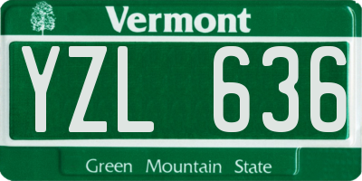VT license plate YZL636