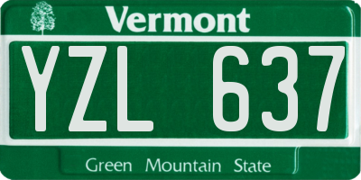 VT license plate YZL637