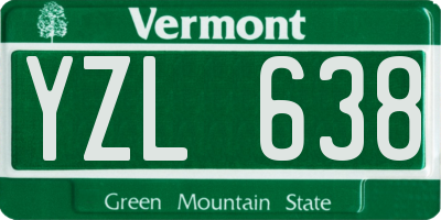 VT license plate YZL638