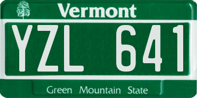 VT license plate YZL641