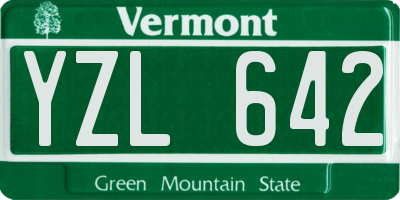 VT license plate YZL642