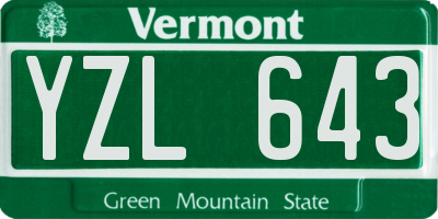VT license plate YZL643