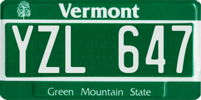 VT license plate YZL647