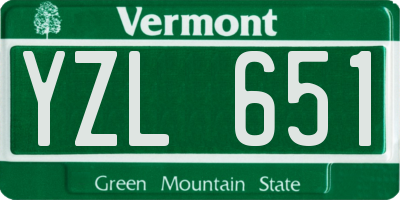 VT license plate YZL651