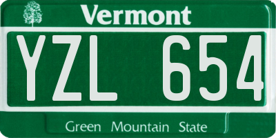 VT license plate YZL654