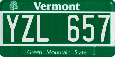 VT license plate YZL657