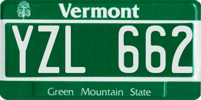 VT license plate YZL662