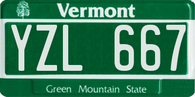 VT license plate YZL667