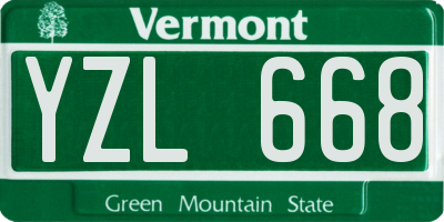 VT license plate YZL668