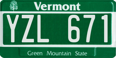 VT license plate YZL671