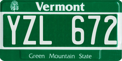VT license plate YZL672