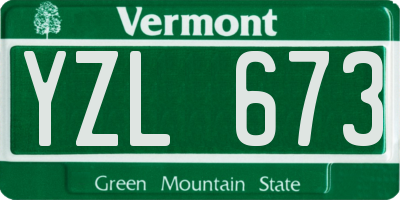 VT license plate YZL673