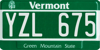 VT license plate YZL675