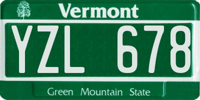 VT license plate YZL678