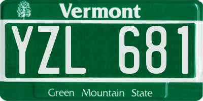 VT license plate YZL681