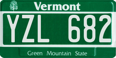 VT license plate YZL682