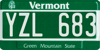 VT license plate YZL683