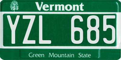 VT license plate YZL685