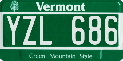 VT license plate YZL686