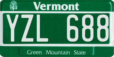 VT license plate YZL688