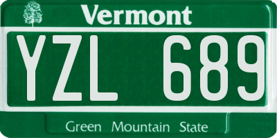VT license plate YZL689
