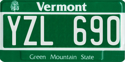 VT license plate YZL690