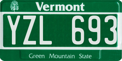 VT license plate YZL693