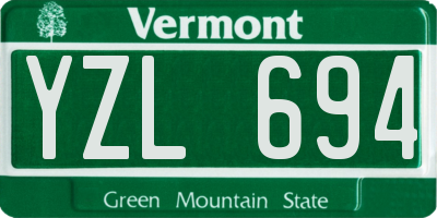 VT license plate YZL694