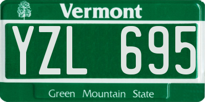 VT license plate YZL695