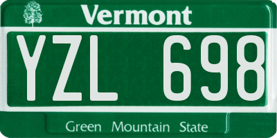 VT license plate YZL698