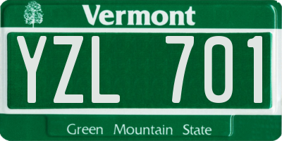 VT license plate YZL701