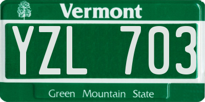 VT license plate YZL703