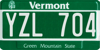 VT license plate YZL704
