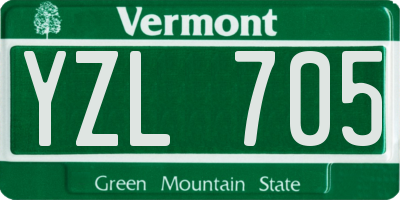 VT license plate YZL705