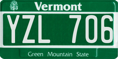 VT license plate YZL706