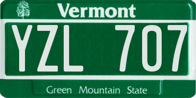VT license plate YZL707