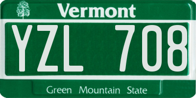 VT license plate YZL708