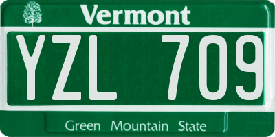 VT license plate YZL709