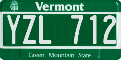 VT license plate YZL712