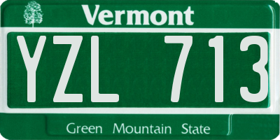 VT license plate YZL713